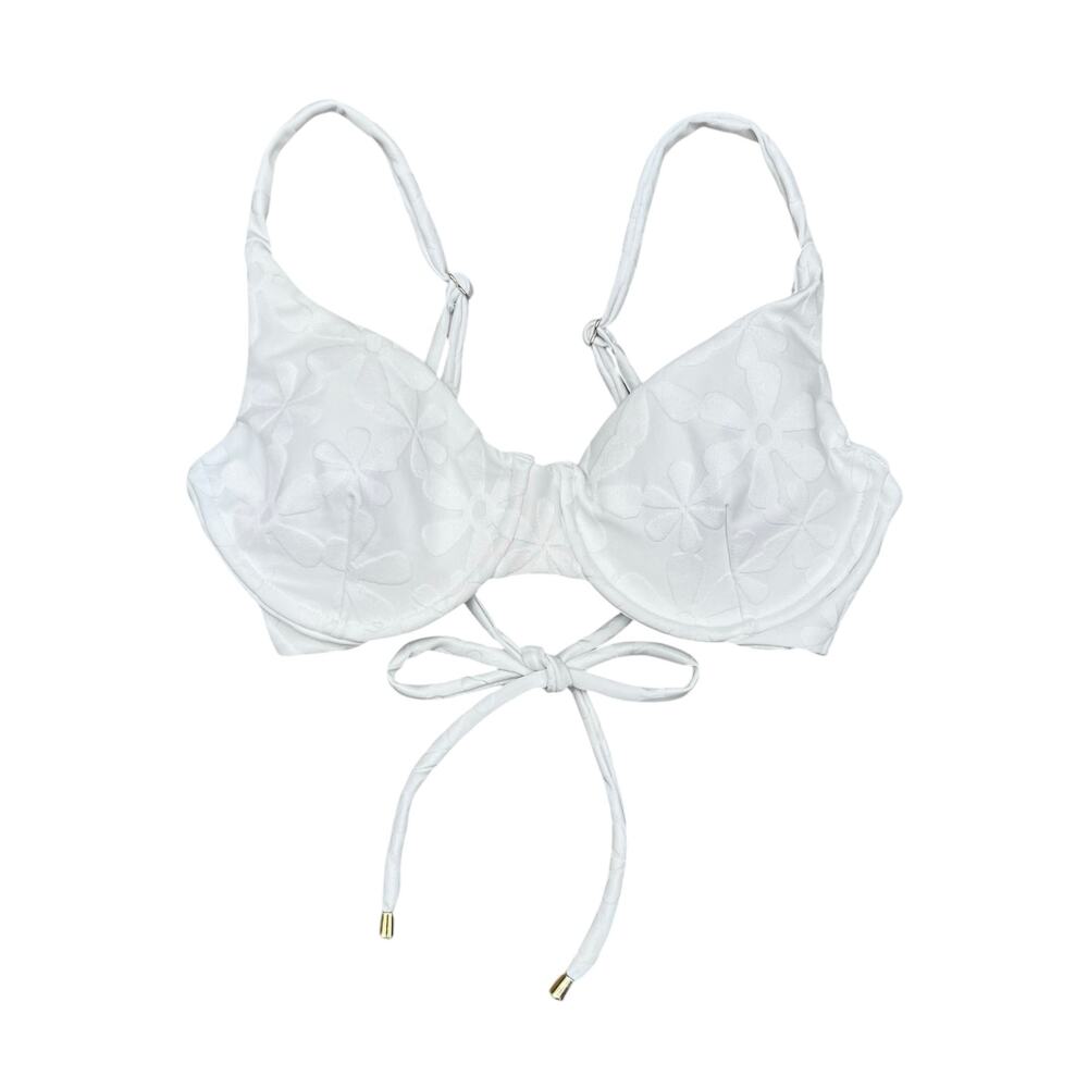 WATERCOLORS by Kenny Flowers - Santorini White Floral Underwire Bikini Top L